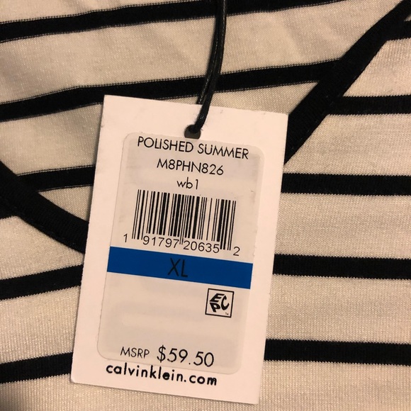 Calvin Klein Flowy Striped Top - Picture 3 of 5